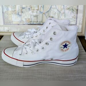 New Converse "Chuck Taylor All-Star" White Canvas Hi-Top Sneakers. Size 11.